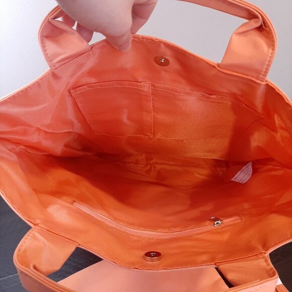 3/$20 Ganz Beyond A Bag Urban E Reader Tote Bag Cantaloupe Orange Bonus Wristlet - Picture 6 of 16